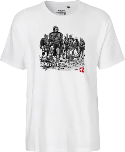 Seven Bounty Hunters sumi e - japan, sci fi, space opera, sumi-e - Fairtrade T-Shirt