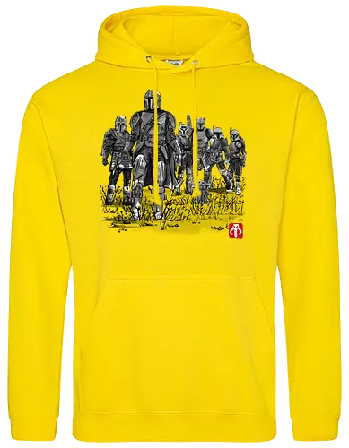 Seven Bounty Hunters sumi e - japan, sci fi, space opera, sumi-e - Standard Hoodie