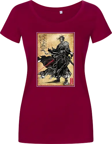 Lone wanderer woodblock