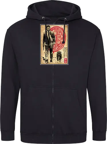 Lone hitman and cub woodblock