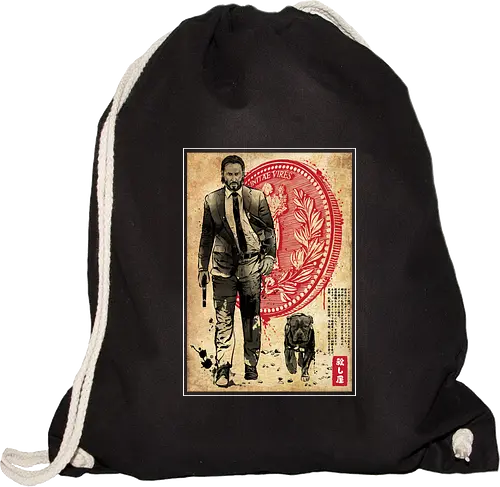 Lone hitman and cub woodblock