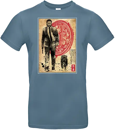 Lone hitman and cub woodblock - reeves, john, Wick, Hitman, knu - Standard T-Shirt