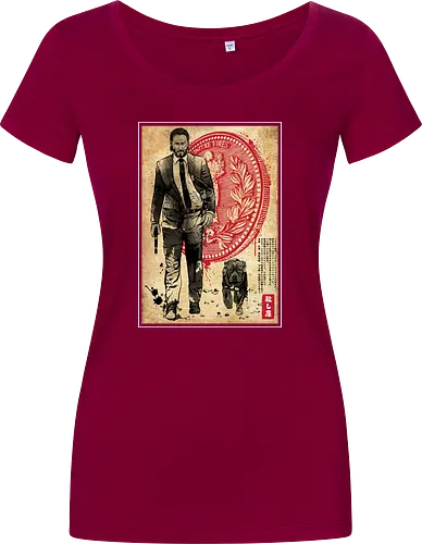 Lone hitman and cub woodblock