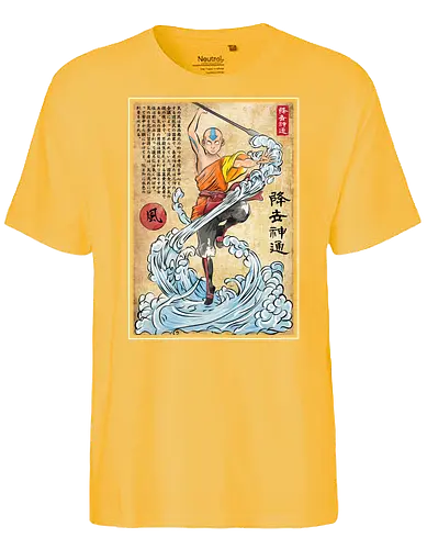 Air nomad master woodblock - last, air, bender, anime - Fairtrade T-Shirt