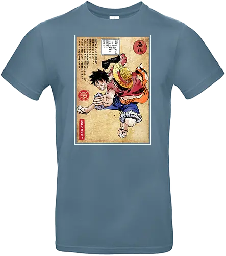 Straw hat captain woodblock - anime, manga, straw hat pirates, luffy - Standard T-Shirt