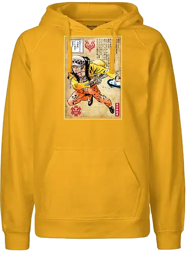 Surgeon of death woodblock - anime, manga, Trafalgar - Fairtrade Hoodie