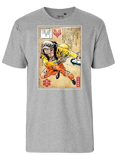 Surgeon of death woodblock - anime, manga, Trafalgar - Fairtrade T-Shirt