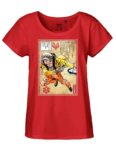 Surgeon of death woodblock - anime, manga, Trafalgar - Fairtrade Girl Shirt