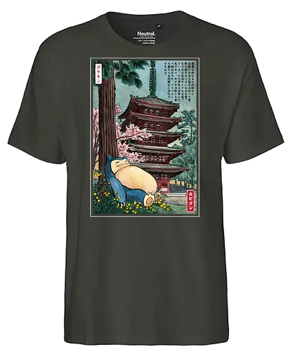 Taking a nap in Japan - nap, sleep, relax, pocket - Fairtrade T-Shirt