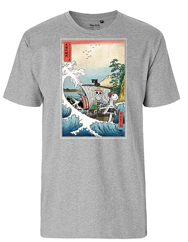 Going merry in Japan - anime, manga, luffy, straw hat pirates - Fairtrade T-Shirt