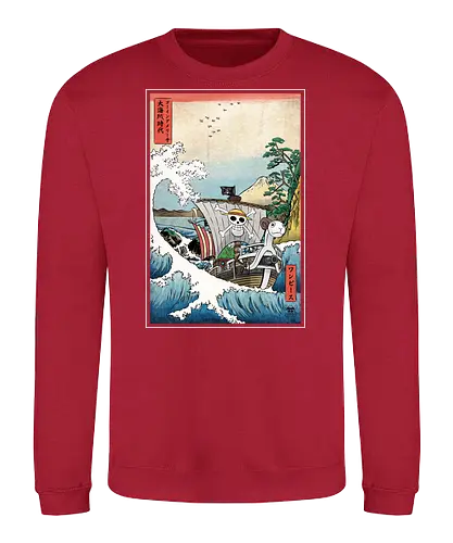 Going merry in Japan - anime, manga, luffy, straw hat pirates - Sweatshirt