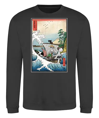 Going merry in Japan - anime, manga, luffy, straw hat pirates - Sweatshirt