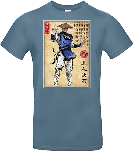 Thunder god woodblock - gaming, martial arts, lightning, bt em up - Standard T-Shirt