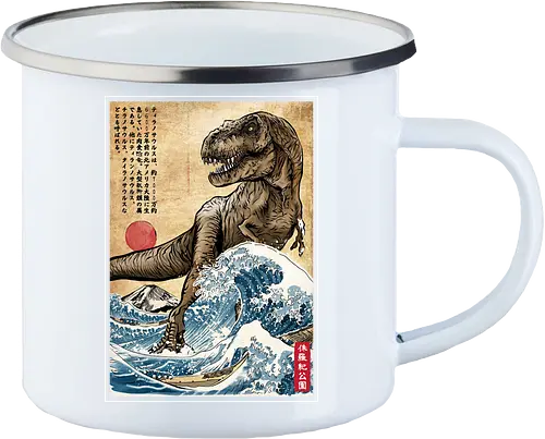 T-Rex in Japan woodblock