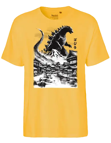 The king in the Japanese village - kaiju, monster, horror, japan - Fairtrade T-Shirt