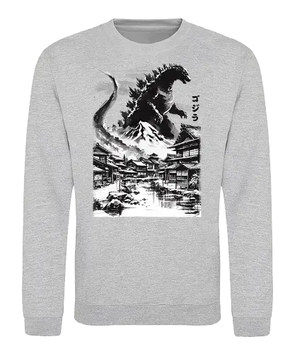 The king in the Japanese village - kaiju, monster, horror, japan - Sweatshirt