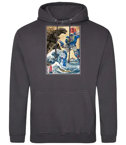 King of the monster vs soundwave - mash up, kaiju, mecha, robot, gundam, Roboter, wave - Standard Hoodie