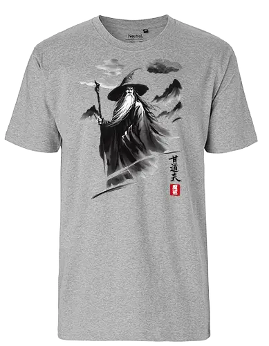The wizard's journey - sumi-e, Fellowship, ring, wizard - Fairtrade T-Shirt