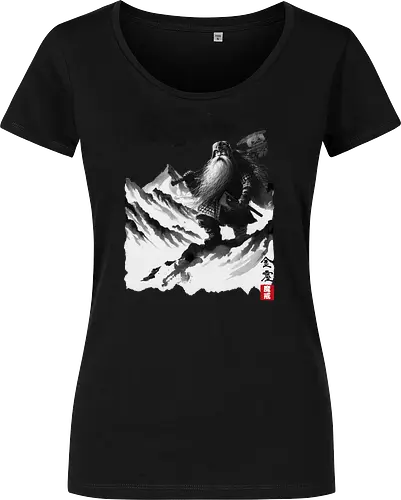 The dwarf's journey - dwarf, zwerg, Fellowship, ring, sumi-e - Damen T-Shirt