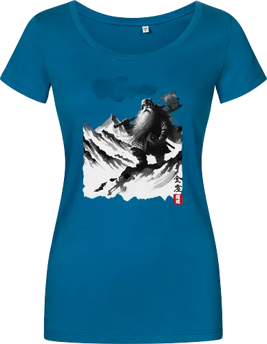 The dwarf's journey - dwarf, zwerg, Fellowship, ring, sumi-e - Damen T-Shirt