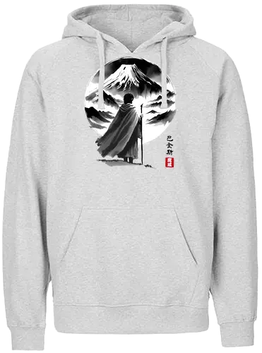 The halfling's journey - hobbit, Fellowship, ring, sumi-e - Fairtrade Hoodie