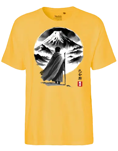 The halfling's journey - hobbit, Fellowship, ring, sumi-e - Fairtrade T-Shirt