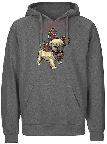 The DemoPug - stranger kids, dog, retro, eighties, 80s, series, tv, lucas, dustin, mike, will, eleven, pug, hund - Fairtrade Hoodie