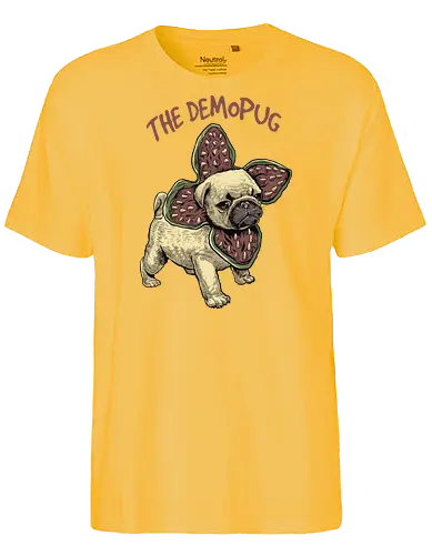 The DemoPug - stranger kids, dog, retro, eighties, 80s, series, tv, lucas, dustin, mike, will, eleven, pug, hund - Fairtrade T-Shirt