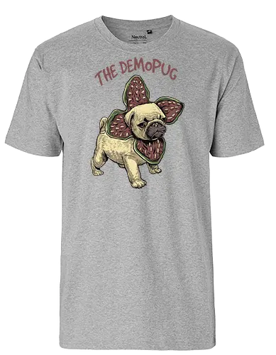 The DemoPug - stranger kids, dog, retro, eighties, 80s, series, tv, lucas, dustin, mike, will, eleven, pug, hund - Fairtrade T-Shirt