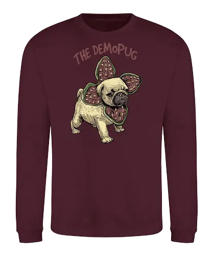 The DemoPug - stranger kids, dog, retro, eighties, 80s, series, tv, lucas, dustin, mike, will, eleven, pug, hund - Sweatshirt