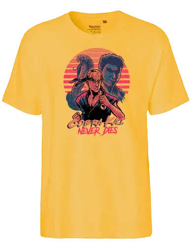 Never Dies - cobra, kai, karate, retro, 80s - Fairtrade T-Shirt