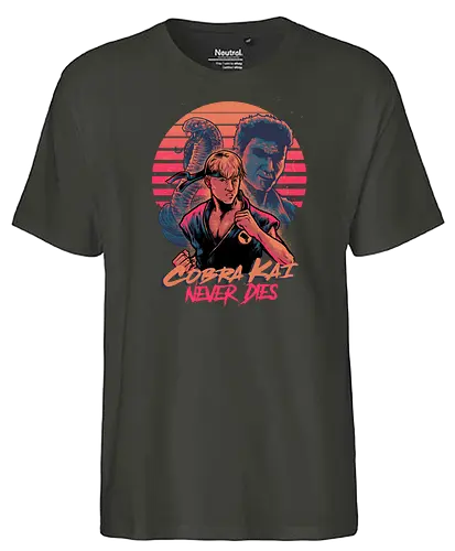 Never Dies - cobra, kai, karate, retro, 80s - Fairtrade T-Shirt