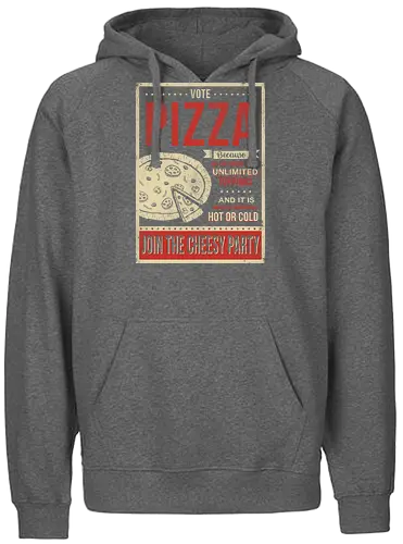 Vote Pizza - vote, wahlen, politik, käse, essen - Fairtrade Hoodie