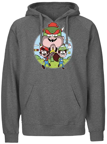 Super Mystery Bros - mario, luigi, dipper, mabel, gideon, waddles, mashup - Fairtrade Hoodie