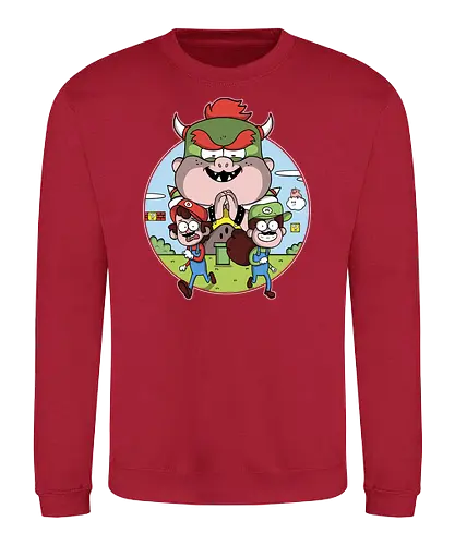 Super Mystery Bros - mario, luigi, dipper, mabel, gideon, waddles, mashup - Sweatshirt