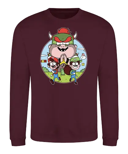 Super Mystery Bros - mario, luigi, dipper, mabel, gideon, waddles, mashup - Sweatshirt