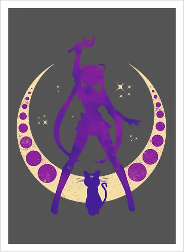 Champion of Justice - sailor, moon, cat, bunny, girl, moonstone, anime, manga, tuxedo - Artprint