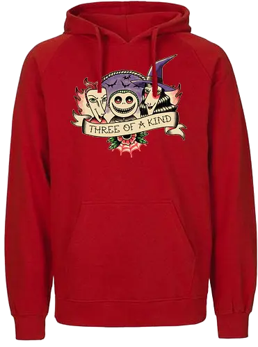 Three of a Kind - lock, shock, barrel, nightmare, christmas, alptraum, weihnachten, jack, oogie, boogie, movie, animated, animation - Fairtrade Hoodie
