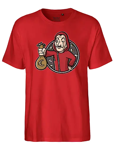 Maskboy - haus des geldes, vaultboy, dali, maske, heist, fallout, mashup, gaming, games, professor, berlin, tokio, rio - Fairtrade T-Shirt