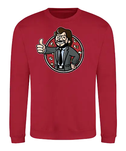 Vault Professor - haus des geldes, vaultboy, professor, dali, maske, heist, fallout, mashup, gaming, games, berlin, tokio, rio - Sweatshirt