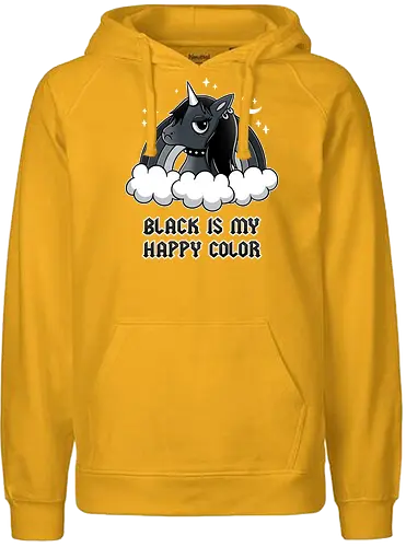 Black Unicorn - metal, black metal, pony, unicorn, einhorn - Fairtrade Hoodie