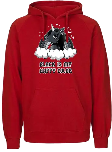 Black Unicorn - metal, black metal, pony, unicorn, einhorn - Fairtrade Hoodie