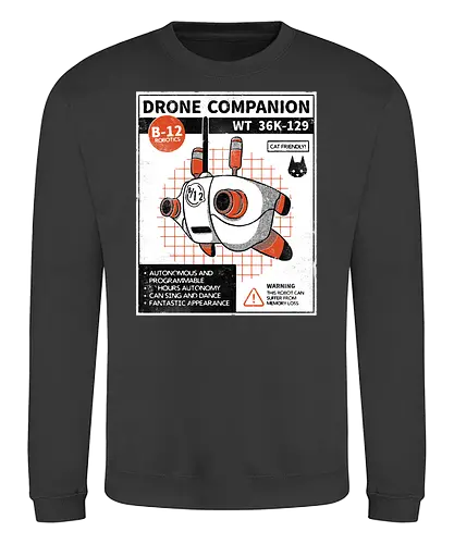 Drone companion - stray, cat, robot, drone, game, gaming, katze - Sweatshirt