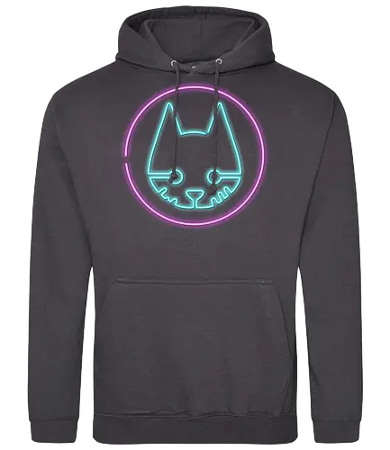 Neon stray - symbol, stray, cat, katze - Standard Hoodie