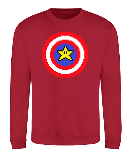 Captain Pixel - mcu, fun, mario, mashup - Sweatshirt