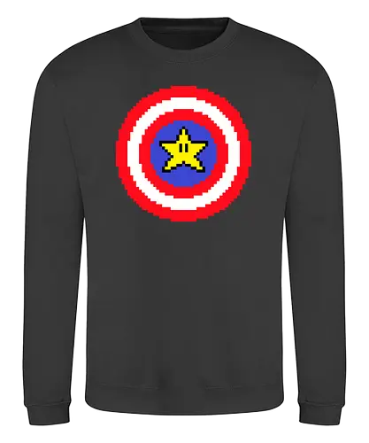 Captain Pixel - mcu, fun, mario, mashup - Sweatshirt