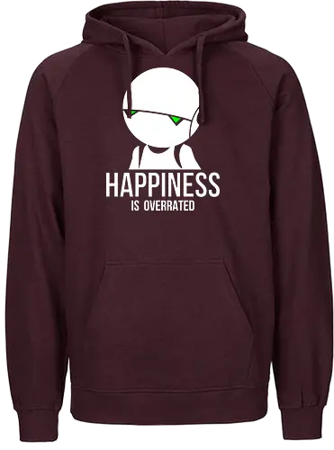 Happiness is Overrated - marvin, hgttg, douglas adams, android, depression, sadness - Fairtrade Hoodie