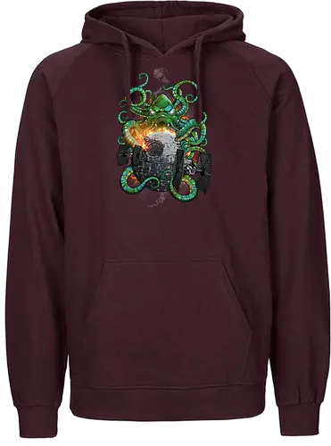 Cthulhu Strikes Back - cthulhu, hp lovecraft, moon, tie fighter, mashup - Fairtrade Hoodie