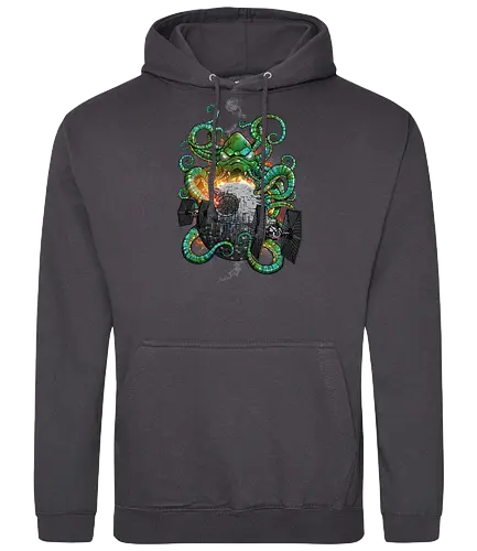 Cthulhu Strikes Back - cthulhu, hp lovecraft, moon, tie fighter, mashup - Standard Hoodie