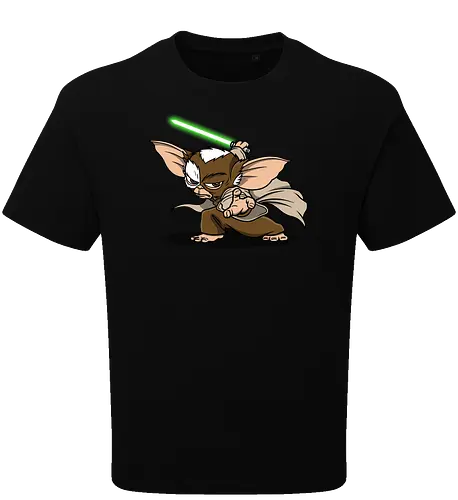 Master Mogwai - mogwai, gremlins, Alien, mashup, lightsaber, master - Oversize T-Shirt